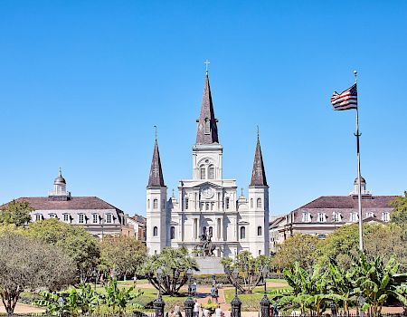 St. Louis Cathedral and Jackson Square in the French Quarter, New Orleans